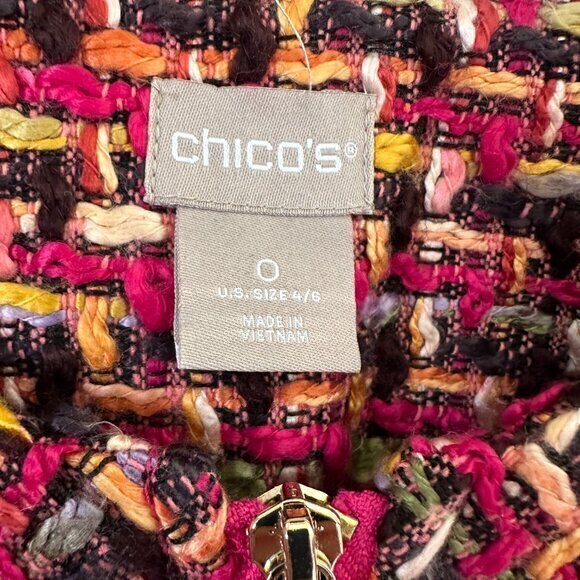 Chico's Zip Front Tweed Jacket   Size 4/6 - Picture 3 of 8